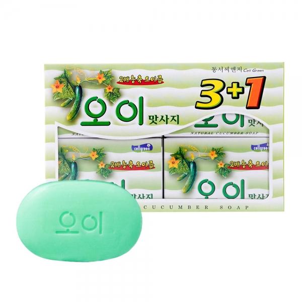 동서 셀그린 오이 맛사지 비누 100g 4입