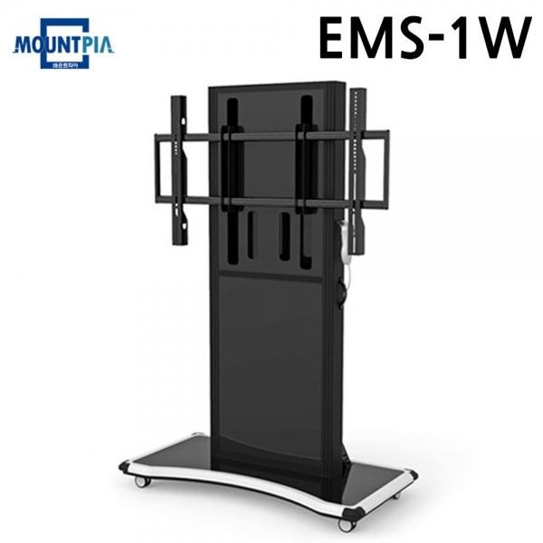 마운트피아 대형 TV 스탠드 전동형 이동 거치대 EMS-1W (86-98in) (블랙) 전자칠판 티비 받침대