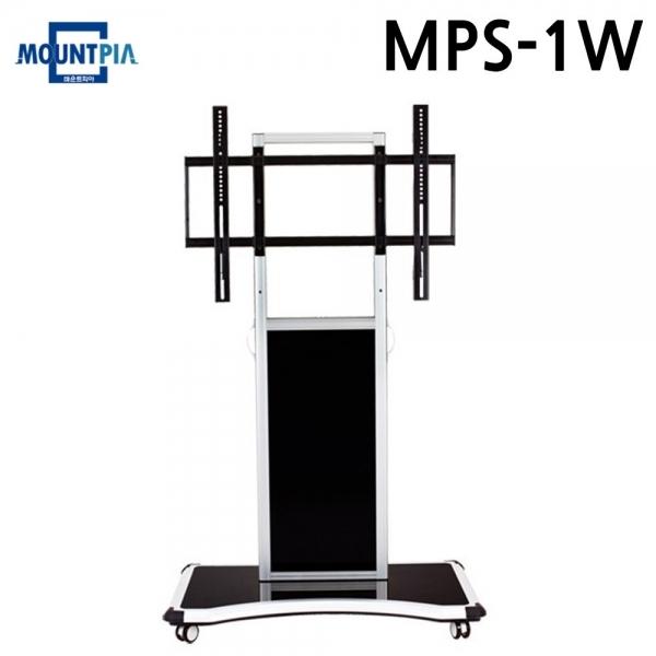 마운트피아 대형 TV 스탠드 전동형 이동 거치대 MPS-1W (86-98in) (실버) 전자칠판 티비 받침대