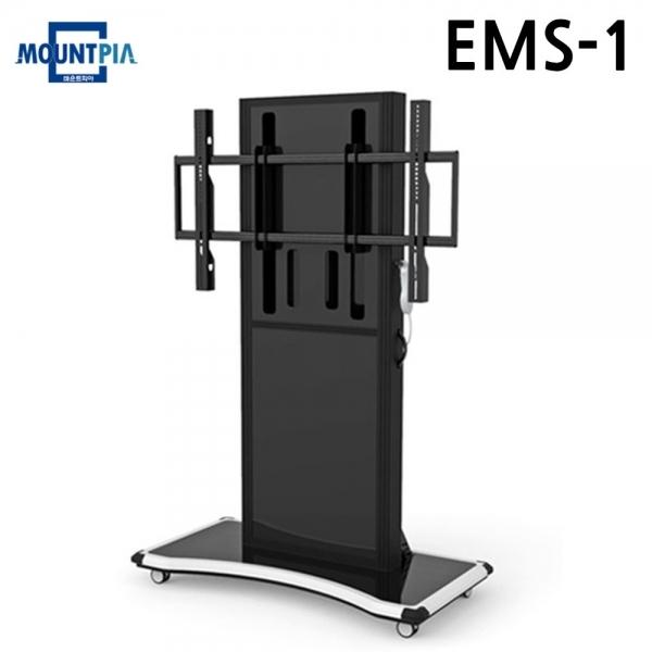 마운트피아 대형 TV 스탠드 전동형 이동 거치대 EMS-1 (55-86in) (블랙) 전자칠판 티비 받침대