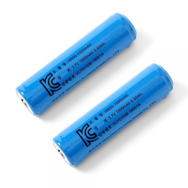 KC인증 18650 배터리 1500mAh 리튬이온 충전지 2p세트