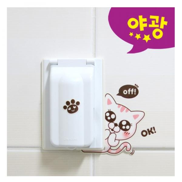 (스티커몰) 야광스위치코디(2매) 귀염고양이 NC-53