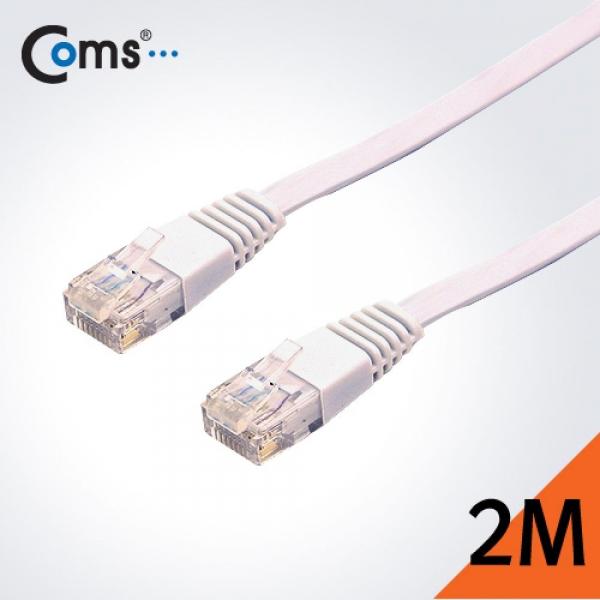 Coms 랜케이블(Cat.6 Direct 플랫형) 2M 다이렉트 랜선 LAN RJ45 BC364