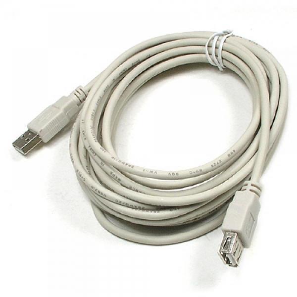 Coms USB 연장 케이블 5M 실속형 USB M-F A타입 AM to AF(AA형 USB-A to USB-A) C3173