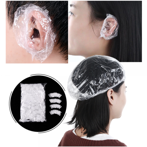 일회용 염색 비닐 헤어 귀덮개 이어캡 헤어캡 100p