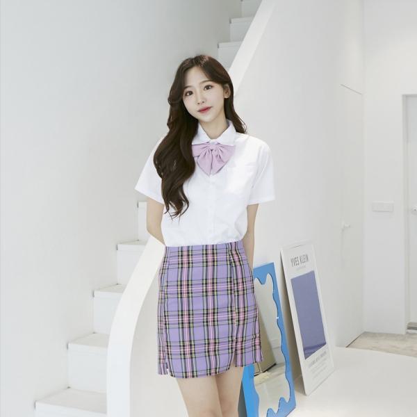교복몰 심플 포켓 반팔 블라우스 교복셔츠 교복 학생