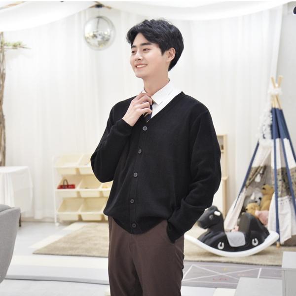 교복몰 보풀방지 블랙 교복 가디건(남자)