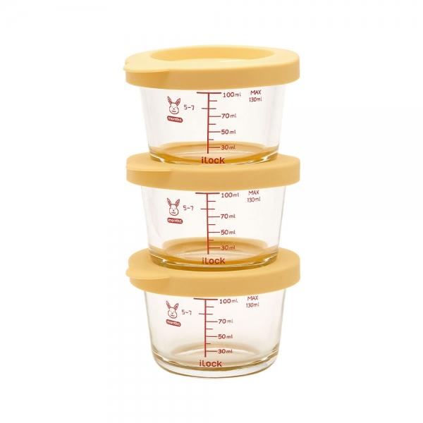 이유식 스팀홀 내열유리용기 원형 130ml 3조세트