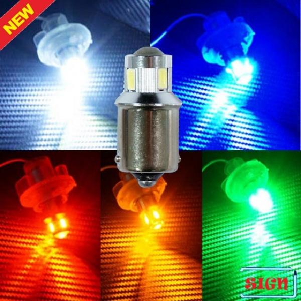 12V-24V겸용 하이파워 미니 6발 칼라LED 시그널전구