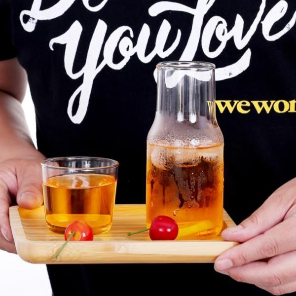 로하티 퓨어라인 뚜껑컵 유리물병세트(550ml)