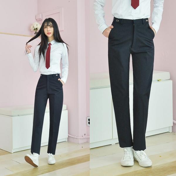교복몰 [허리조절] 스판 네이비 교복바지(여자)