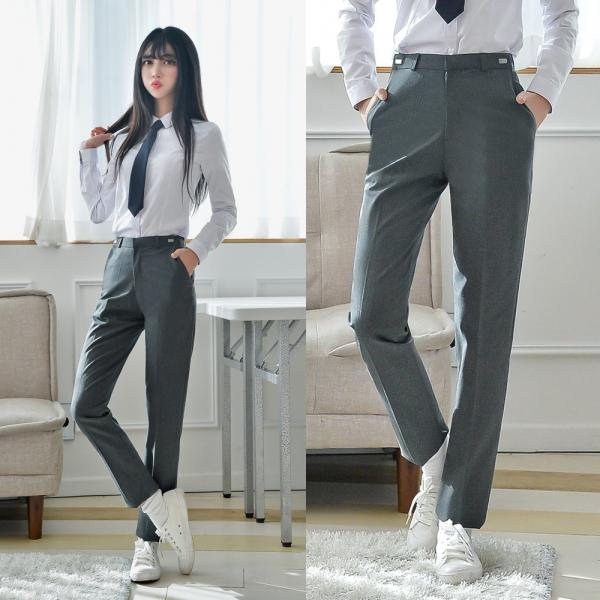 교복몰 [허리조절] 스판 그레이 교복바지(여자)