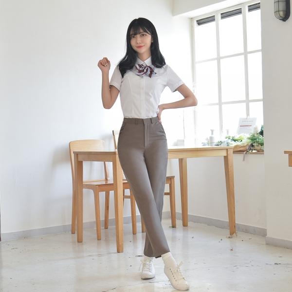 교복몰 [하복] 스판 코코아 교복바지(여자)