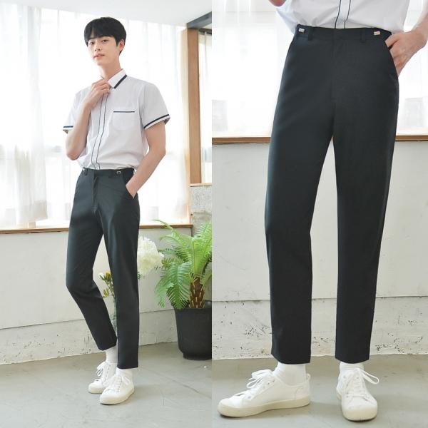 교복몰 [빅사이즈] 하복 허리조절 블랙 교복바지 남자