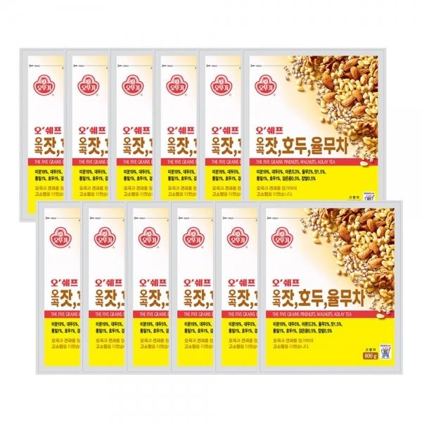 오쉐프 오곡잣호두율무차 800G 12개