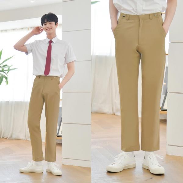 교복몰 [빅사이즈] 하복 허리조절 베이지 교복바지