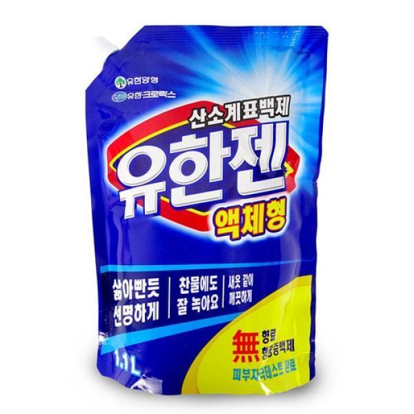 유한젠 산소계표백제 액체형 (1.1L 리필) 세탁세제 유한락스