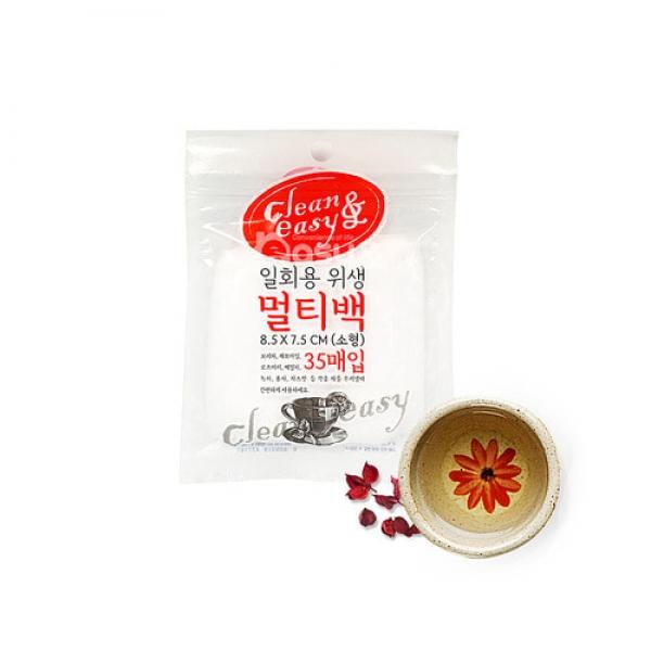 일회용 위생 멀티백 소형(8.5x7.5cm) 35매 다시백 다시망 육수망 멸치망 국물백