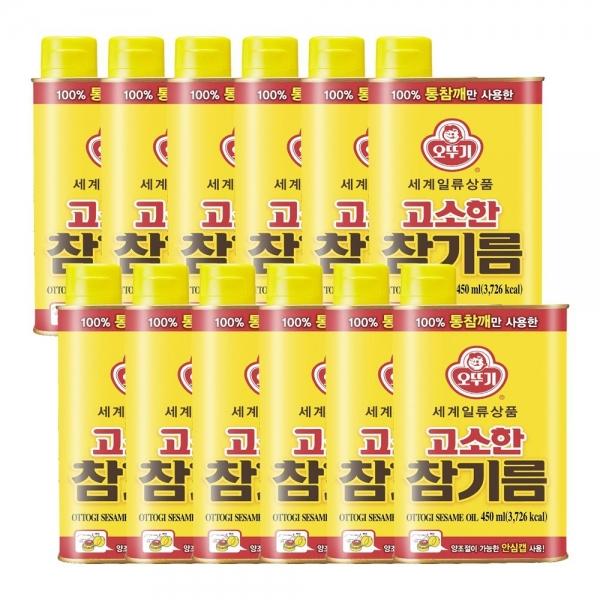 고소한 참기름(캔) 450ml 12개