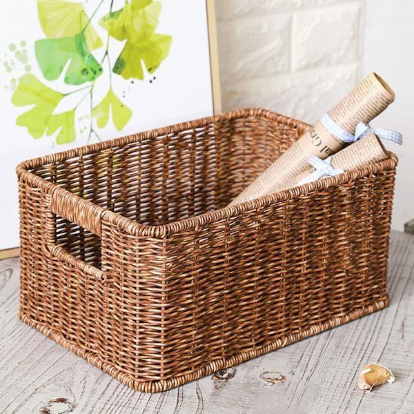 라탄짜임 사각 바구니(31x21cm) 라탄바스켓