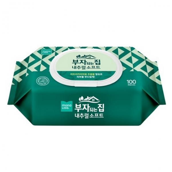 부자되는집 내추럴 소프트 물티슈 캡형 100매