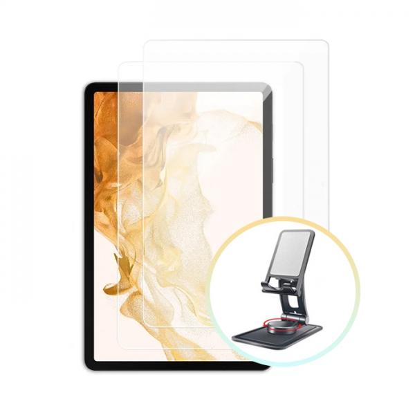 갤럭시탭S7 플러스 강화유리 필름 2매+회전 거치대