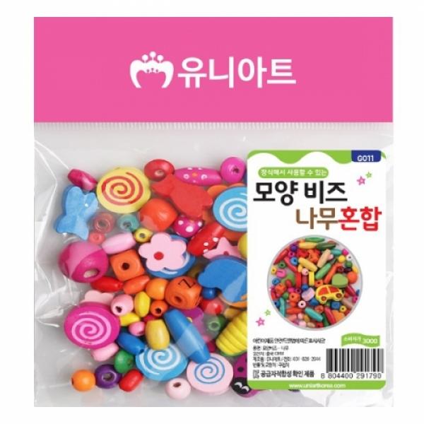 3000 모양비즈 나무혼합