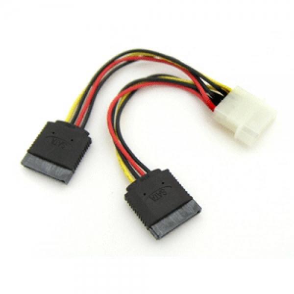 Coms SATA 전원 변환 케이블 2분배 Y형 IDE 4P M SATA 15Px2 F P9386