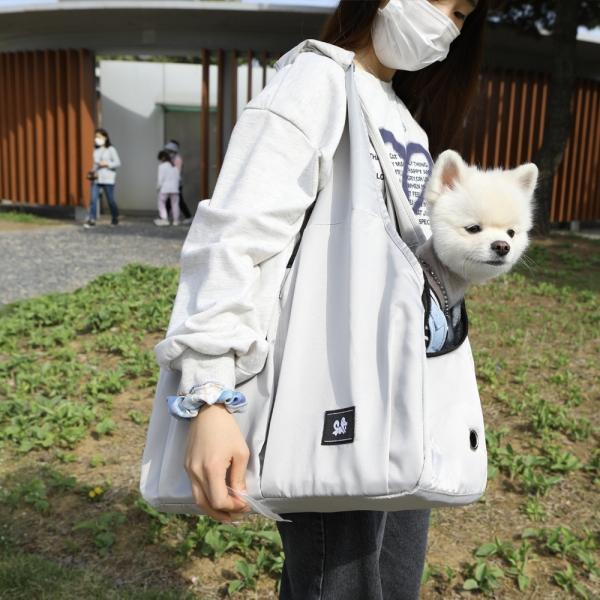 랄라롱 강아지 이동가방 슬링백(그레이)