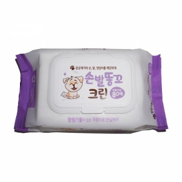 물티슈 애견손똥꼬크린 80매캡형