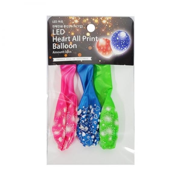 3500 LED전체인쇄펄풍선 하트