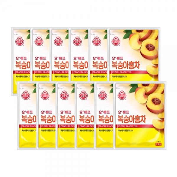 오쉐프 복숭아홍차 1KG 12개