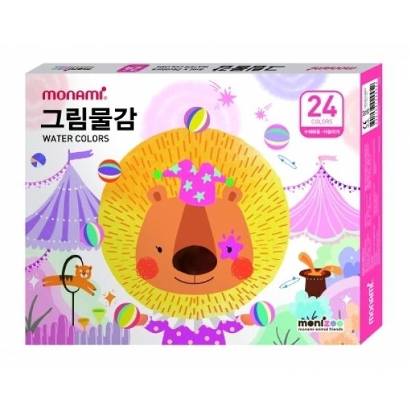 모니주 수채그림물감 24색 핑크