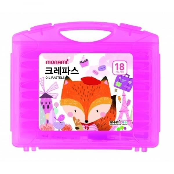 모니주 가방크레파스 18색 핑크