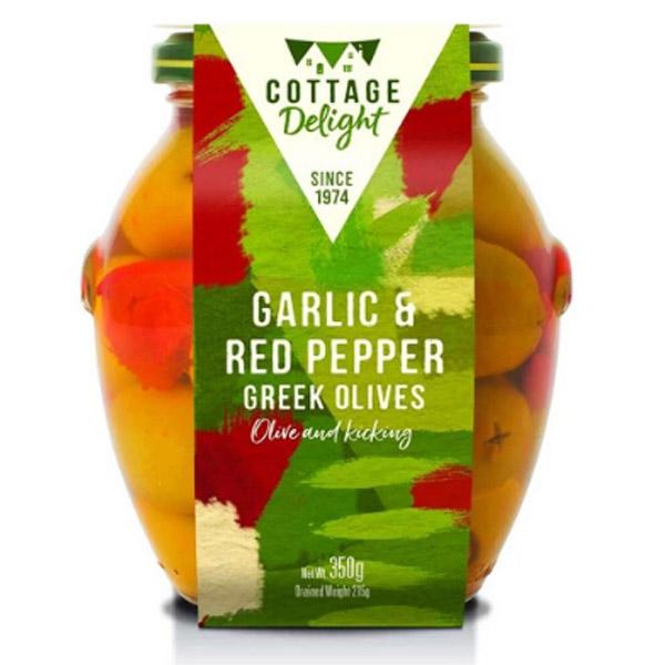 코티지 딜라이트 갈릭 앤 레드페퍼 그릭 올리브 350g