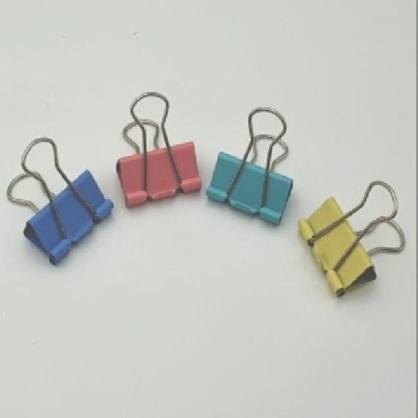 사무용 컬러 더블집게 중형 40p 1세트