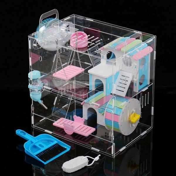 DIY 아크릴 햄스터 케이지 풀세트(2층) 햄스터투명집