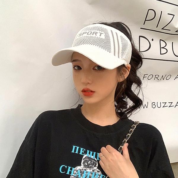 여성 스포츠 썬캡(화이트) 여성 캐주얼 골프 모자