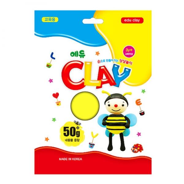 에듀 클레이 50g - 형광노랑