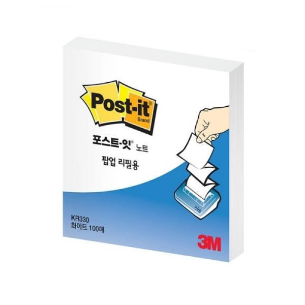 3M 포스트잇 노트 팝업리필용 KR-330 화이트 100매