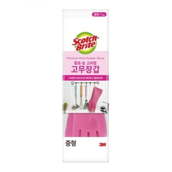 (3M) 황토숯 고리형 고무장갑 (중) 210mmX360mm (10개