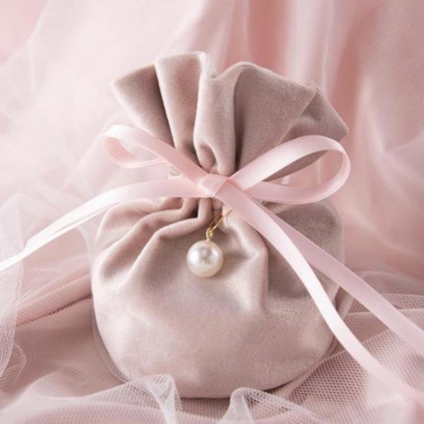 복주머니파우치 수능선물포장 핑크 15X14cm