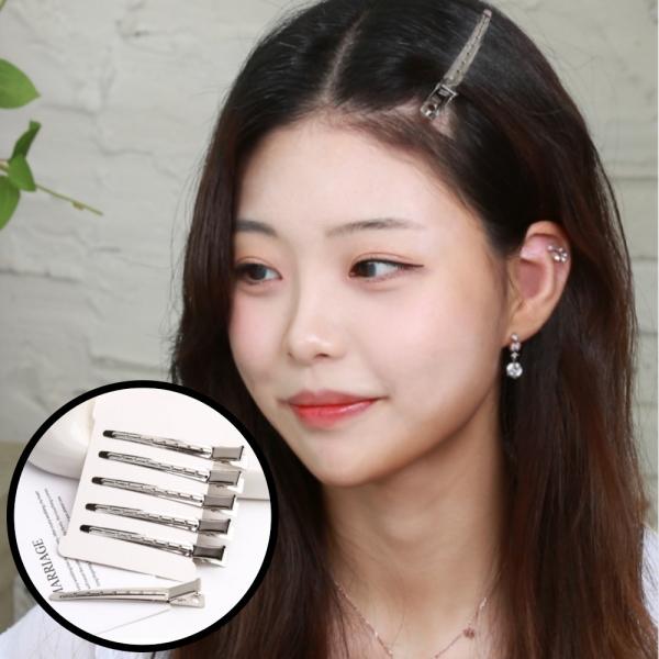 가벼운 옆머리 미용실 반묶음 스타일링 집게 핀