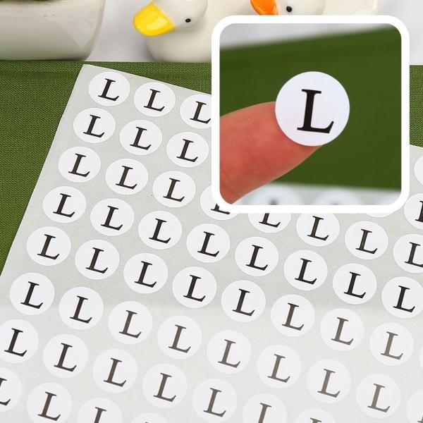 L 10장 1500개 알파벳 옷가게 치수스티커