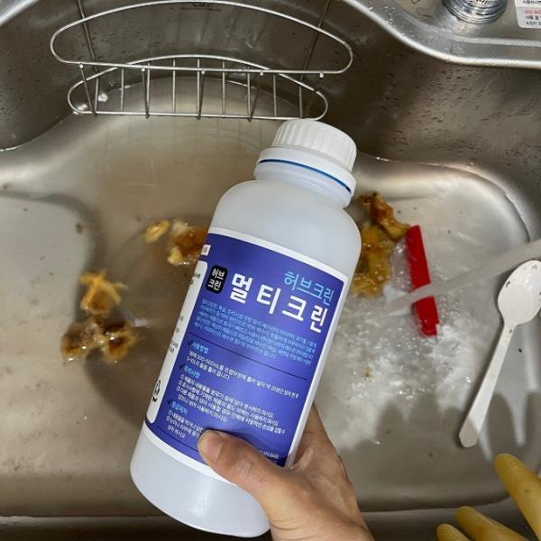 허브크린 멀티크린 1L 유분+오물 배수구 하수구 커피찌꺼기 머리카락제거 유분분해 유분용해 (#복사)