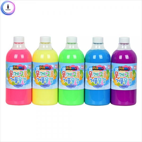 e07 뭉게구름 거품물감 리필 1000ml 5색 세트