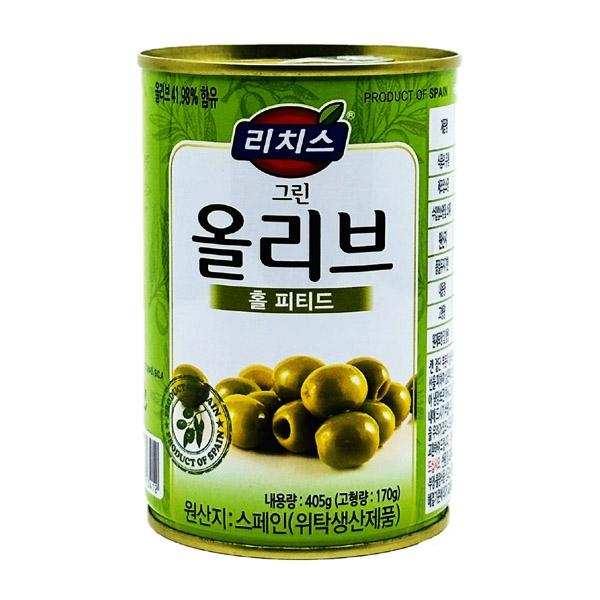리치스 그린올리브 홀 피티드 405g