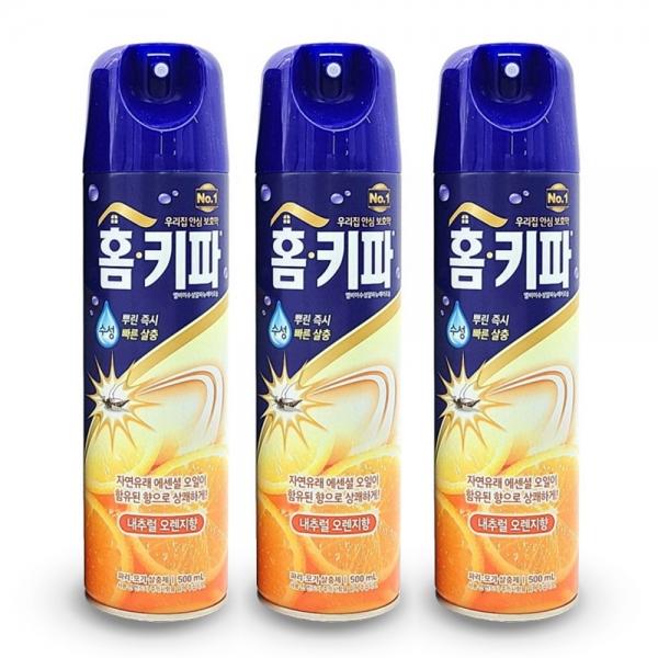 홈키파 엘비이 에어졸 500ml x 3개입 내추럴오렌지향