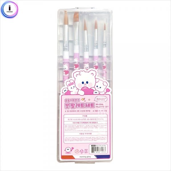 f15 붓+팔레트세트_솜솜이프렌즈(핑크)