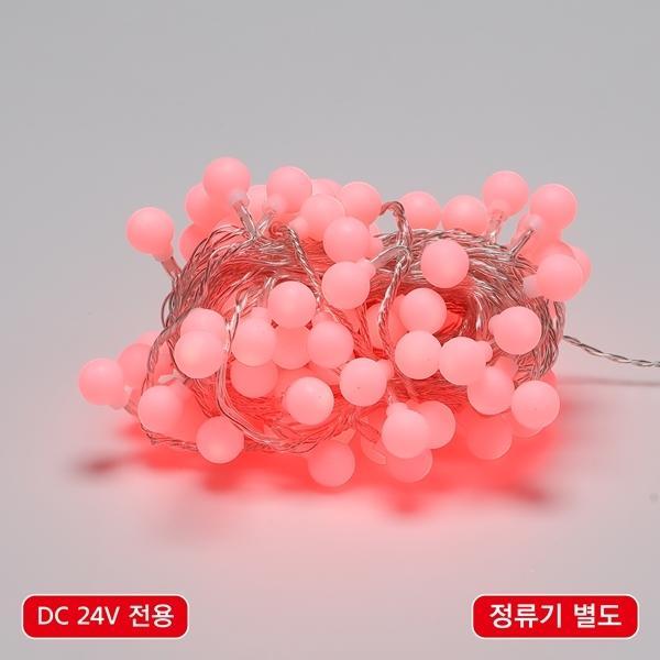 LED 볼(앵두) 96구 연결형(DC24V★) 투명선 적색(정류기 별도)
